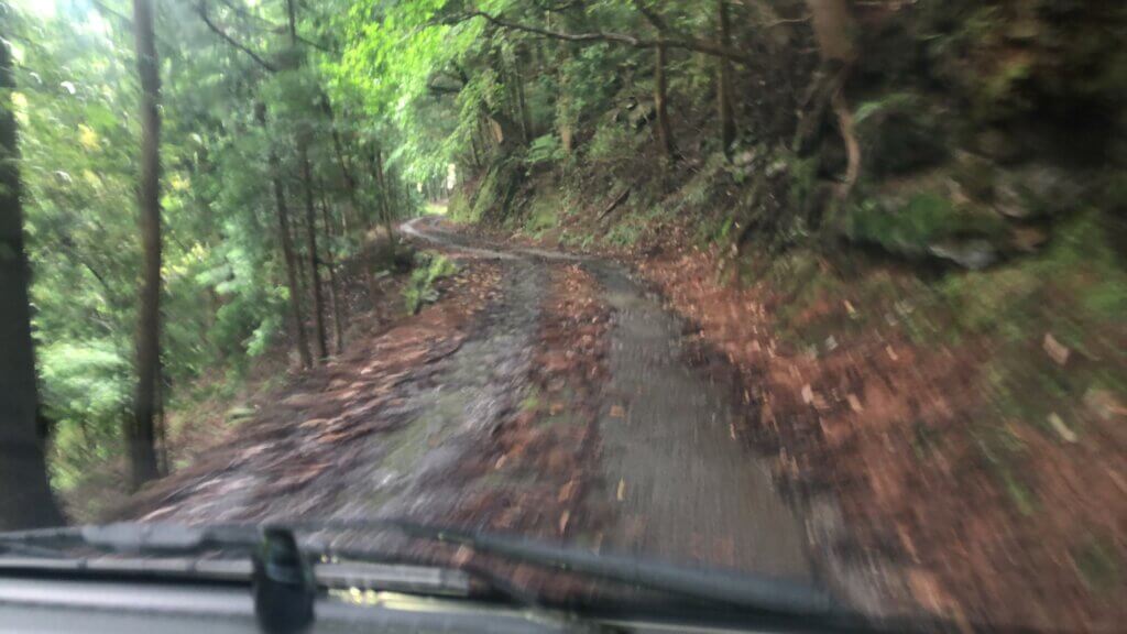 雨で滑りやすいので注意して運転